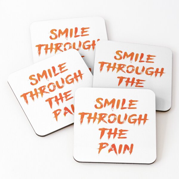 Item preview, Smile through the pain, orange version, Fibro Flair, disability swag, workout brag designed and sold by IndependentLife.