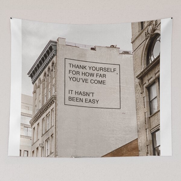 Item preview, Quote Mural "Thank Yourself for How Far You've Come" designed and sold by apopofbeauty.
