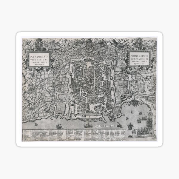 Item preview, Vintage Map of Palermo Italy (1581) designed and sold by BravuraMedia.
