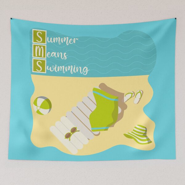 Item preview, Summer means swimming beach scene designed and sold by CutieBlue.