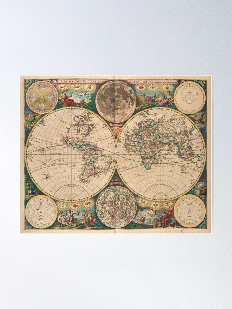 Alternate view of Vintage Map of The World (1672) 2 Poster