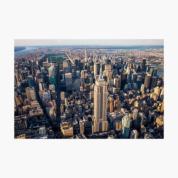 Aerial Empire State Building and Central Park Photographic Print