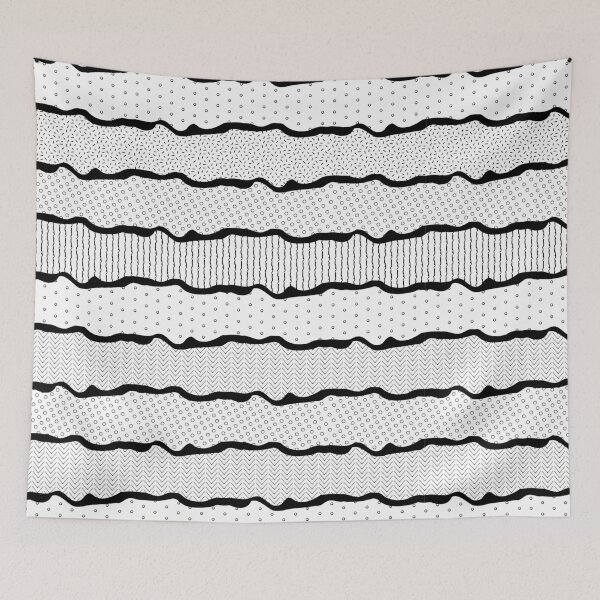 Item preview, Black white wave textured seamless pattern designed and sold by Olgus.