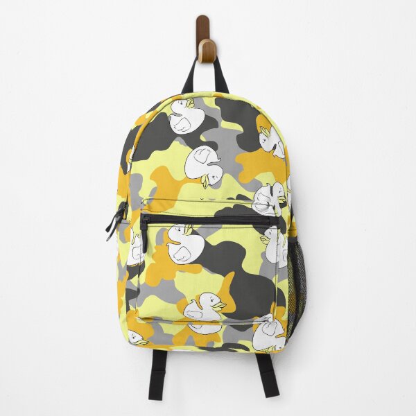 Item preview, Plastic duck toy on yellow military background designed and sold by Elena Ivan - Papadopoulou.