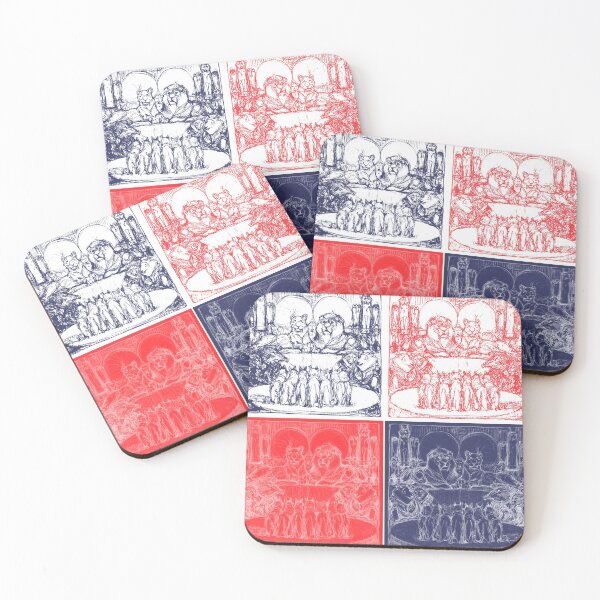 Item preview, Wolves For The Noble Lion King Red, Blue and White designed and sold by SpiritGifts.