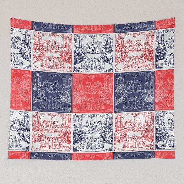 Item preview, Wolves For The Noble Lion King Red, Blue and White designed and sold by SpiritGifts.