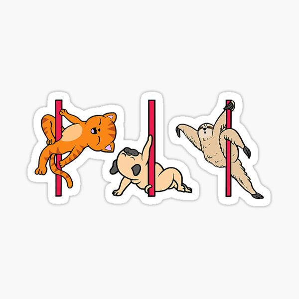 Pugs Pole Dancing Club Stickers for Sale | Redbubble