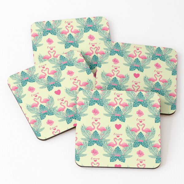 Item preview, Seamless pattern Tropical leaves, monstera leaf  and couple flamingo  designed and sold by Patcha555.