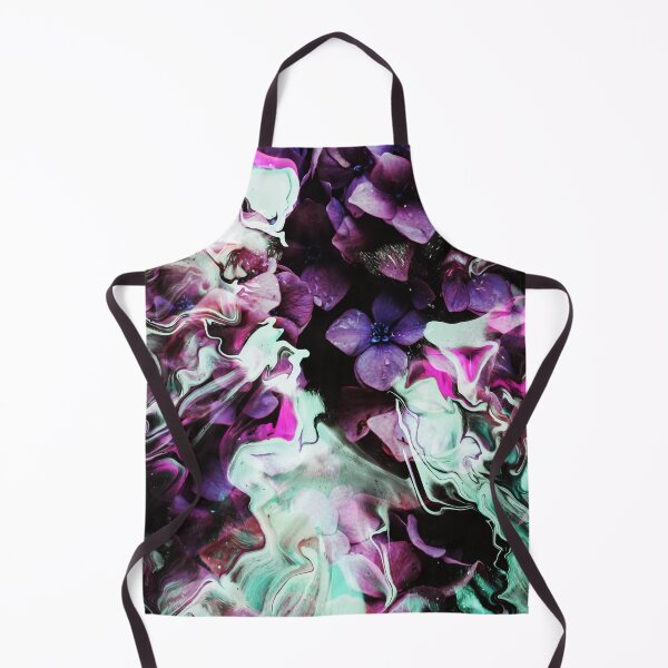 Item preview, "Les Fleurs Du Mal" Floral plant collage of violets wrapped in violet, turquoise and pink waves designed and sold by N-o-r-d-l-y-s.