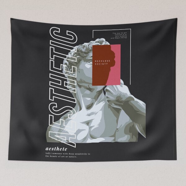 Item preview, Aesthetic with Antique Sculpture Illustration Black Background designed and sold by Peekonet.