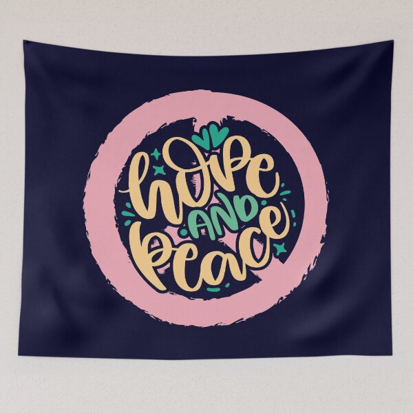 Item preview, Hope And Peace - Motivational Quote With Peace Symbol In Background designed and sold by DrawingBoard.