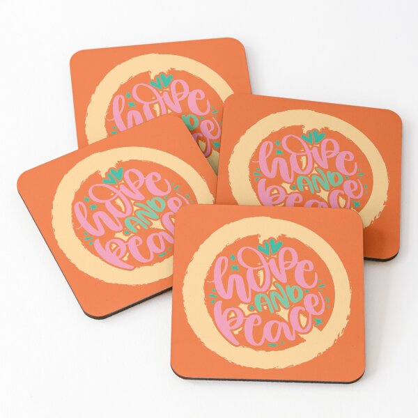 Item preview, Hope And Peace - Motivational Quote With Peace Symbol In Orange Background designed and sold by DrawingBoard.