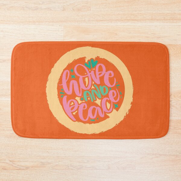 Item preview, Hope And Peace - Motivational Quote With Peace Symbol In Orange Background designed and sold by DrawingBoard.