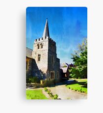 St. Peters church in Quenstown (New Zealand) in Watercolor Canvas Print