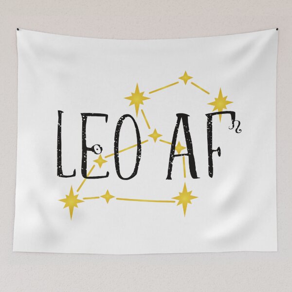 Item preview, LEO AF with constellation and astrological symbols for Sun & the Lion designed and sold by Happy Puppy Print On Demand.
