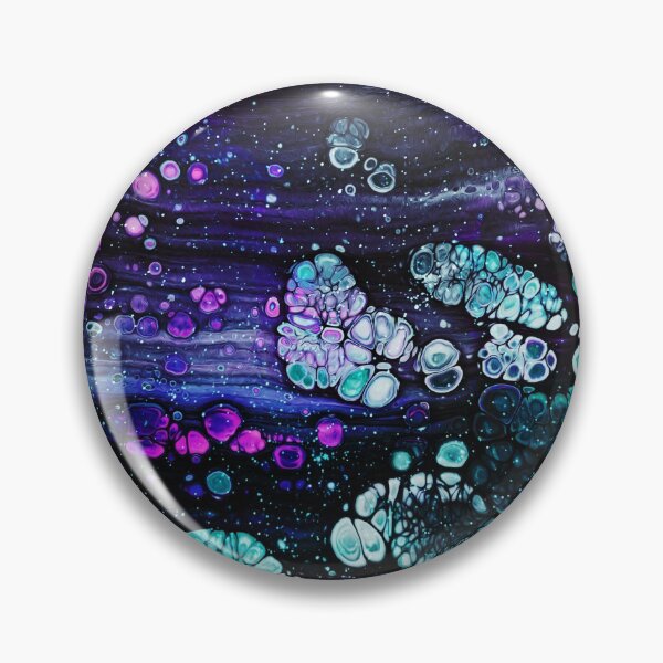 Item preview, “Iparraldeko Argiaki” abstract, colored collage of waves, drops and water elements in violet, cyan, turquoise and pink designed and sold by N-o-r-d-l-y-s.