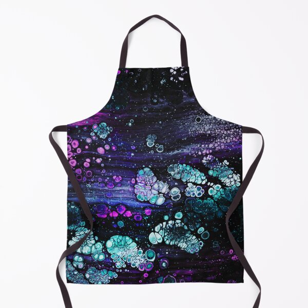 Item preview, “Iparraldeko Argiaki” abstract, colored collage of waves, drops and water elements in violet, cyan, turquoise and pink designed and sold by N-o-r-d-l-y-s.