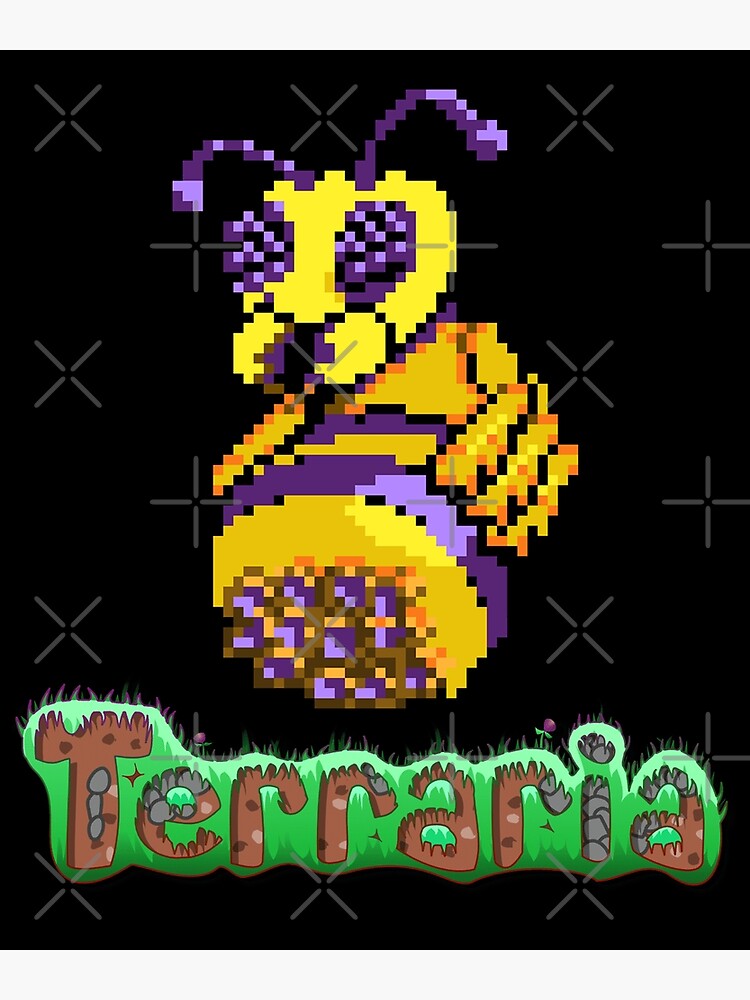 Terraria ActionAdventure Sandbox Game Cute Bees Design Premium Matte Vertical Poster Designed
