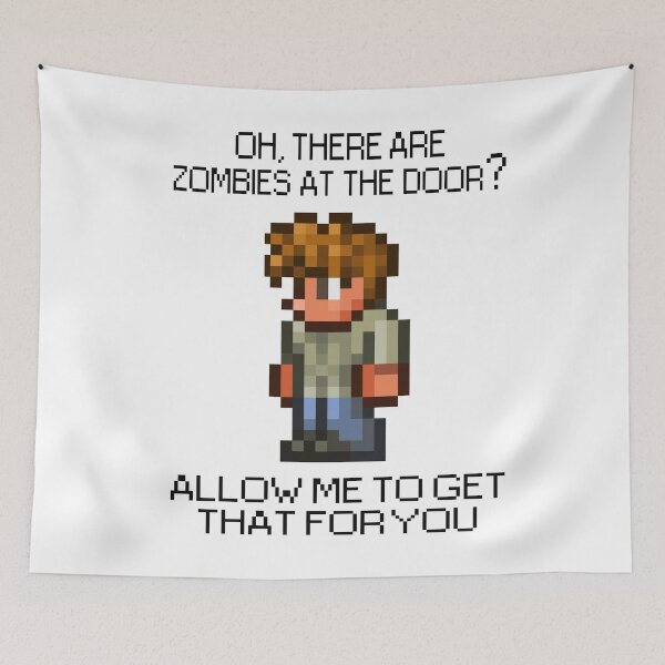 Item preview, Terraria Game Character - Oh, There Are Zombies At The Door? designed and sold by RobertoDerek6.