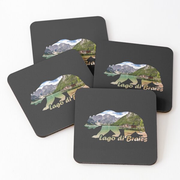 Item preview, Lake Braies South Tyrol Dolomites Italian Alps in a Bear Silhouette designed and sold by grinta2021.