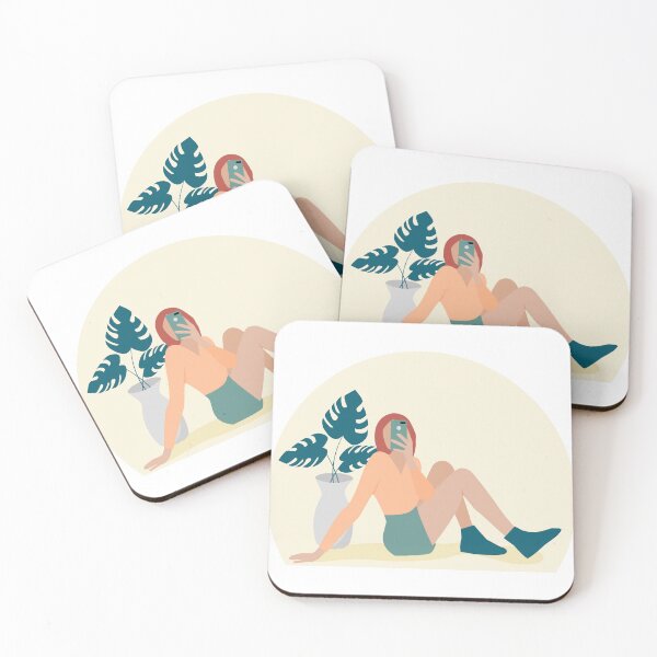 Item preview, Women sitting and taking picture on smartphone , Mirror view. designed and sold by Patcha555.
