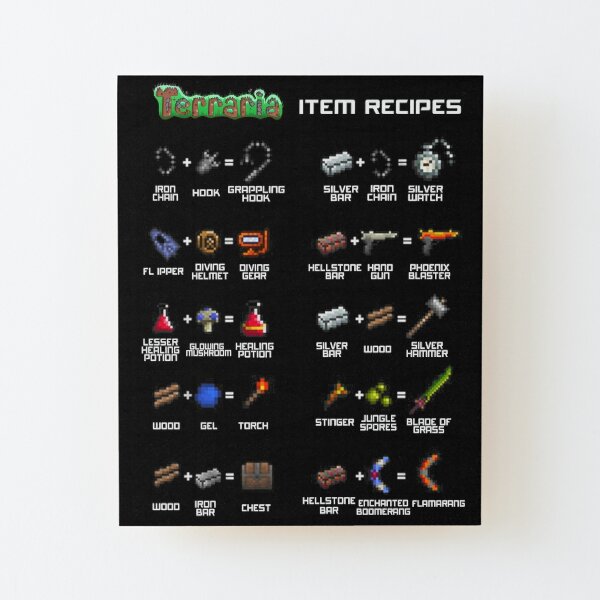 Terraria Game All Weapons Item Recipes Mounted Print for Sale by  RobertoDerek6