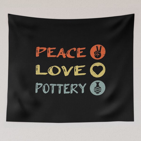 Item preview, Pottery Ceramic Peace Love Pottery designed and sold by shirti.