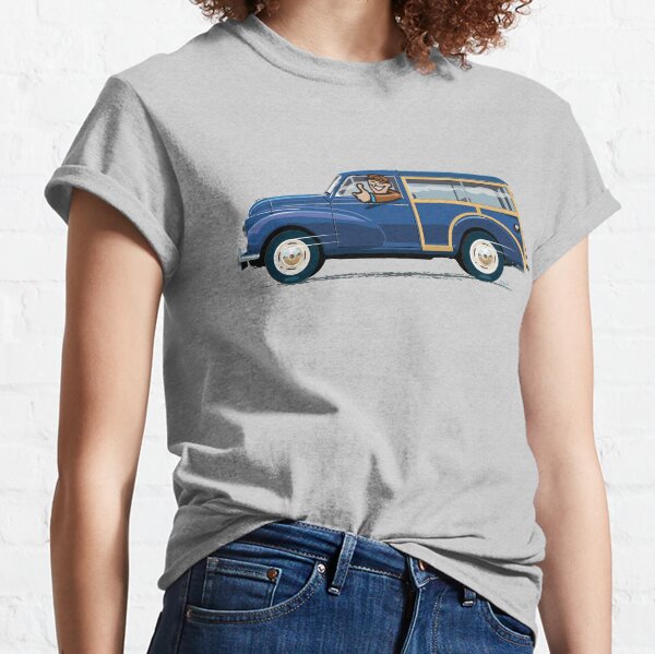 Trafalgar Blue Morris Minor Traveller (left hand drive) Classic T-Shirt
