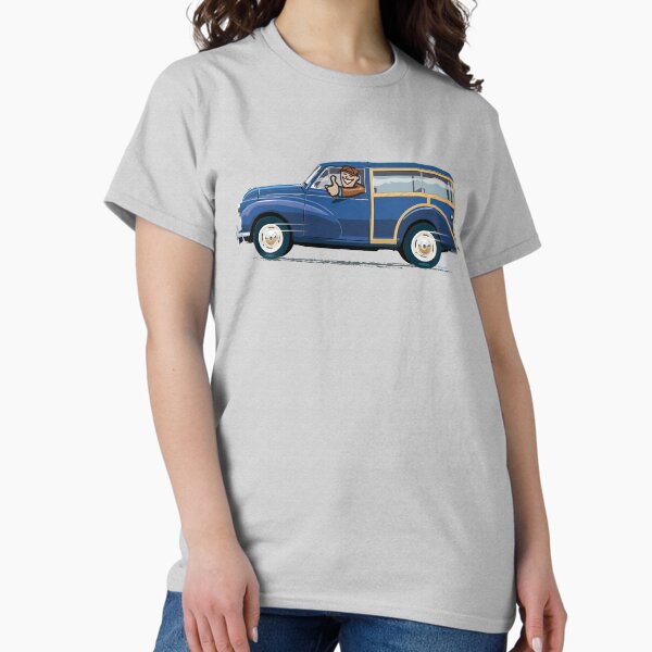 Trafalgar Blue Morris Minor Traveller (left hand drive) Classic T-Shirt