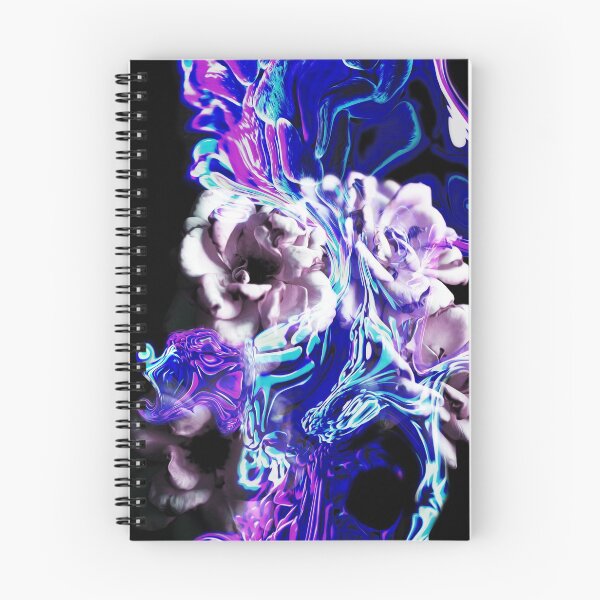 Item preview, "Liquid Crystals" Floral Plants Collage of blooming roses wrapped in pink and blue waves designed and sold by N-o-r-d-l-y-s.