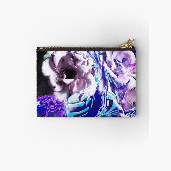 Item preview, "Liquid Crystals" Floral Plants Collage of blooming roses wrapped in pink and blue waves designed and sold by N-o-r-d-l-y-s.