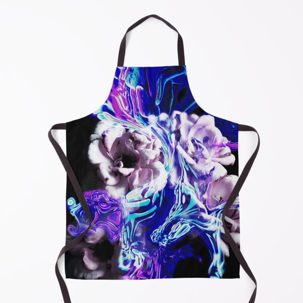 Item preview, "Liquid Crystals" Floral Plants Collage of blooming roses wrapped in pink and blue waves designed and sold by N-o-r-d-l-y-s.