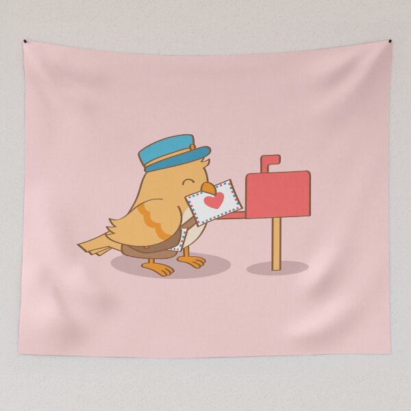 Item preview, Cute Birdy Postman Love Letter Delivery designed and sold by rustydoodle.