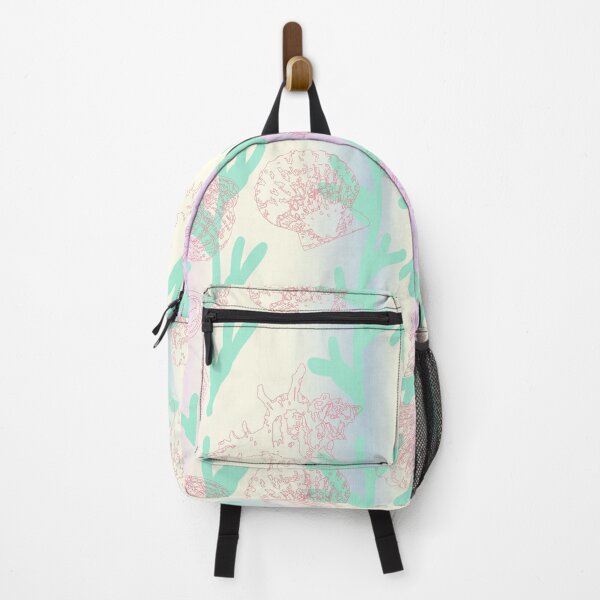 Item preview, Seashells seaweed pattern pearl in mint and orange designed and sold by Breurs.