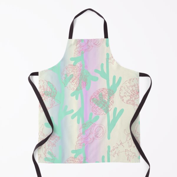 Item preview, Seashells seaweed pattern pearl in mint and orange designed and sold by Breurs.