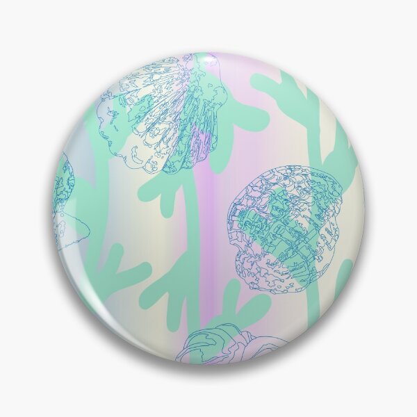Item preview, Seashells seaweed pattern pearl in mint and blue  designed and sold by Breurs.