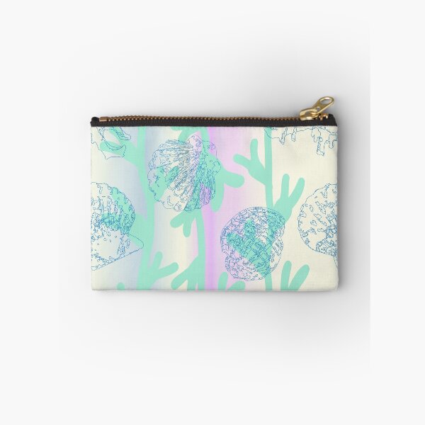 Item preview, Seashells seaweed pattern pearl in mint and blue  designed and sold by Breurs.