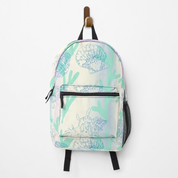 Item preview, Seashells seaweed pattern pearl in mint and blue  designed and sold by Breurs.