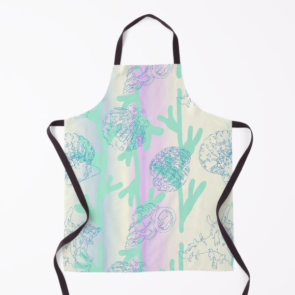 Item preview, Seashells seaweed pattern pearl in mint and blue designed and sold by Breurs.