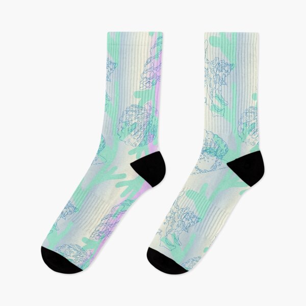 Item preview, Seashells seaweed pattern pearl in mint and blue  designed and sold by Breurs.