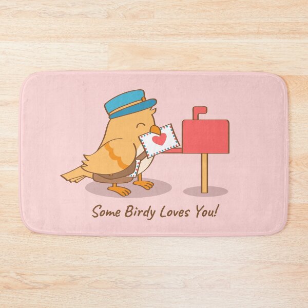 Item preview, Cute Bird Postman Some Birdy Loves You Pun designed and sold by rustydoodle.