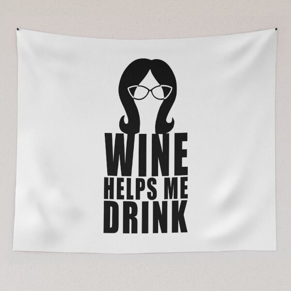 Item preview, Graphic Cartoon Art Wine Helps Me Drink designed and sold by AuroraCharles6.