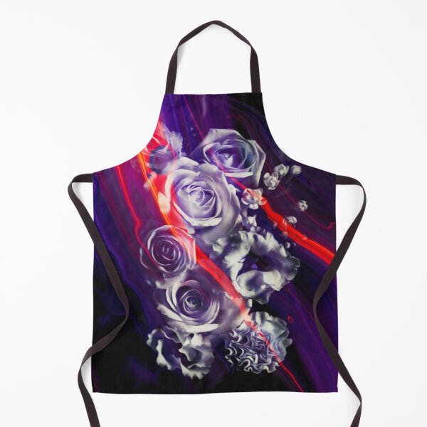 Item preview, "Thunder and Roses" Floral Plants Collage of blooming roses wrapped in a mist of violet and neon orange designed and sold by N-o-r-d-l-y-s.
