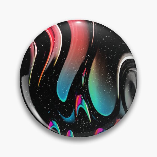Item preview, "Nordlys" abstract, colored collage of starry sky with iridescent waves in pink, turquoise and violet designed and sold by N-o-r-d-l-y-s.
