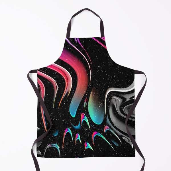 Item preview, "Nordlys" abstract, colored collage of starry sky with iridescent waves in pink, turquoise and violet designed and sold by N-o-r-d-l-y-s.