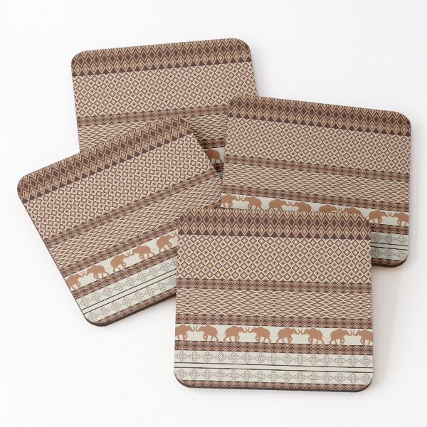 Item preview, Elephant and Geometric Pattern in Brown  designed and sold by Patcha555.