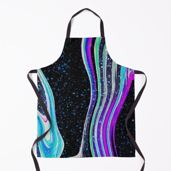 Item preview, “Norðurljós” abstract, colored collage of a starry sky with iridescent waves in neon spectral colors designed and sold by N-o-r-d-l-y-s.