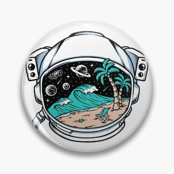 Item preview, Beach View in Astronaut Helmet designed and sold by Peekonet.