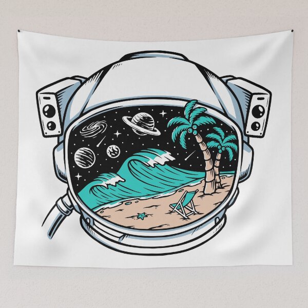 Item preview, Beach View in Astronaut Helmet designed and sold by Peekonet.