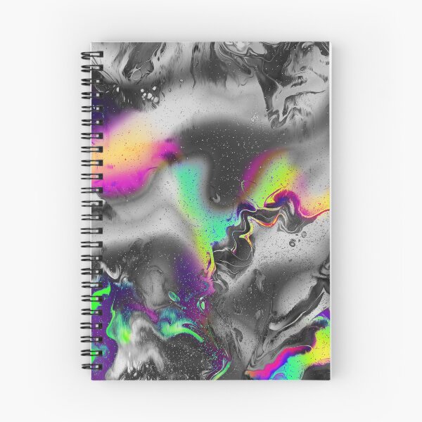 Item preview, "Revoltulet" abstract, colored collage of starry sky with iridescent waves in neon colors designed and sold by N-o-r-d-l-y-s.
